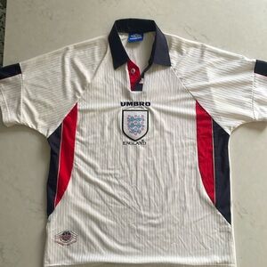 Rare Vintage Umbro England 1997/98‎ Home Football Soccer White Jersey Men’s XL